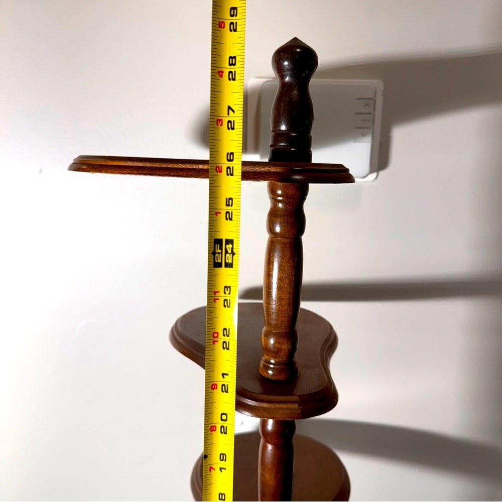 VTG Plant Stand 4 Tier Wood Spindle Display Pedestal Rotating Shelves Midcentury - Picture 3 of 8